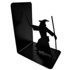 Decorative Bookends - Metal Book Ends - Black Finish - Wizard bookends Magical Bookends - 7" Tall bookends Heavy Bookends for Shelves - size: 7 x 5.5 x 4 inches | 1.8 pounds