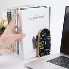 Sensaku Book Ends Cool Gamer Slogan Text Bookends (1 Pair) Heavy Duty Non-Slip Wood Decorative Home Office