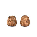 Statues Mango Wood Statue Sculpture, Bookshelf Decor Accents, Set of 2 Use Ideal for Use in Living, Dining Room, Coffee Table Centerpiece (2.75'' X 2.75'' 2.75'')