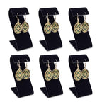 MOOCA 6 Pcs Black Velvet Earring Display Stand Displays, Jewelry Organizer Display Holder for Earrings, Black Velvet, 2 1/8 W x 1 1/2 D x 3 1/2 H in - color: Black Velvet, Small