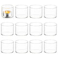 Votive Tea Light Candle Holders - Mini Clear Glass Tealight Holder as Candlelit Dinner Party Events Birthday Wedding Reception Centerpiece Decor Accessories, 10pcs+Extra 2 - size: 1.8x1.5inch
