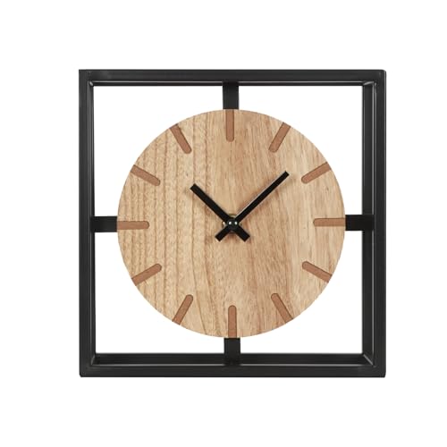 Vintage Black Table Clock on Stand, Decorative Desk and Shelf Clock, Rustic Mantel Clock Farmhouse Clock Non-Ticking