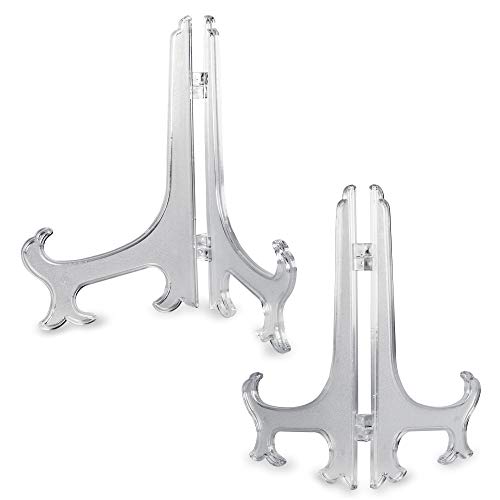Super Z Outlet Clear Plastic Easels or Stand/Plate Holders to Display Pictures, Placecards, or Other Items at Weddings, Home Decoration, Birthdays, Tables (12 Pack) (8.5 Inch) - size: 8.5 Inch