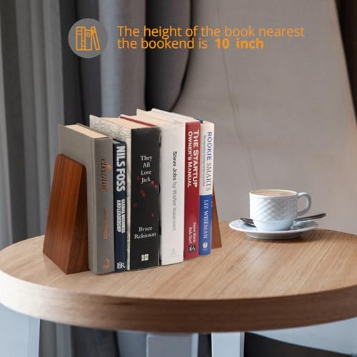 DRELIFAM Wood Handmade Book Ends to Hold Books Large Heavy Duty Bookends for Shelves Decorative Book End for Heavy Books - color: Large Sapele Wood