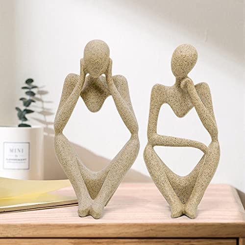 Home Decor Thinker Statue Abstract Art Figure Sculpture Decorative Ornaments Modern Resin Statues Geometric Design for Living Room, Bedroom, Office Desktop, Cabinets ( Color : Concentration S ) - color: Concentration S