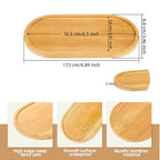 2PCS Bamboo Bathroom Trays - Suitable for The Bathroom,Kitchen,Breakfast Tray and Decorative Tray (6.88 in * 3.46 in) - size: 6.88 in * 3.46 in