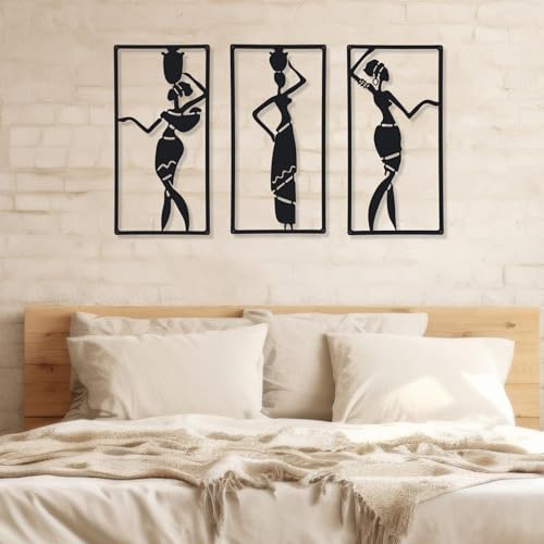 CHENGU 3 Pieces Metal Minimalist Abstract Woman Wall Art Line Drawing Wall Art Decor Single Line Female Home Hanging for Kitchen Bathroom Living Room(Artistic Body) - style: Artistic Body