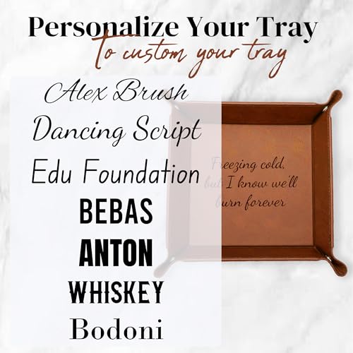 Personalized Valet Trays, Custom Engraved Leather Keys Tray for Men - Catchall Tray Organizer for Entryway Table, Unique Dad Birthday Gift from Daughter Son, Father Day (Custom Text) - color: Custom Message