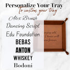 Personalized Valet Trays, Custom Engraved Leather Keys Tray for Men - Catchall Tray Organizer for Entryway Table, Unique Dad Birthday Gift from Daughter Son, Father Day (Custom Text) - color: Custom Message