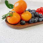 Wooden Serving Platters and Trays,Natural Acacia Wood Serving Trays for Party Wood Plates for Food,Snack,Dessert,Appetizer,Cheese,Fruit,Cookie,Oval Bathroom Vanity Jewelry Tray Platter,11.4"X4.1"1PCS