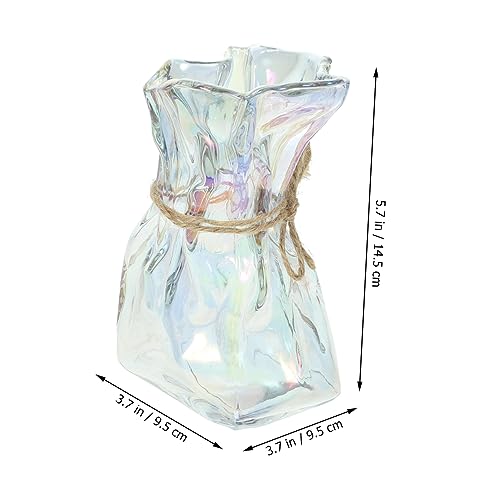 ULTECHNOVO Abstract Irregular Glass Flower Vase Artistic Decorative Centerpiece for Wedding Party Home Office Kitchen Dining Modern Nordic Style