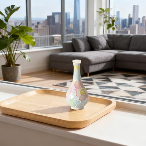 Mini Ceramic Vase Hand-Painted Glazed Vase Light-Colored Small-Mouth Vase Office, Living Room, Coffee Table, Study, Lounge