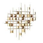 CosmoLiving by Cosmopolitan Metal Geometric Home Wall Decor 3D Folded Stripes Wall Sculpture, Wall Art 32" x 2" x 32", Gold - size: 32"L x 32"W