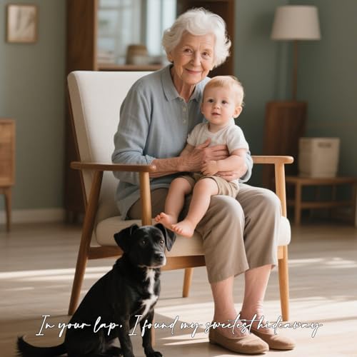NAN ZAI NAN FANG Grandma Birthday Gifts Thoughtful Valentine Christmas for Grandma 5.9" Resin Sculpture Hand-Painted Grandmother Gifts from Grandkids Statues for Home Decor(Frame for Free) - style: Grandma and Child Set