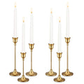 Candle Holders,Set of 6 Candlestick Holders for Taper Candles, Brass Gold Modern Decorative Candle Stick Holder for Table, Mantel, Wedding, Dinning, Housewarming Gift(Candles are not Included) - size: 2 Set