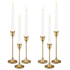 Candle Holders,Set of 6 Candlestick Holders for Taper Candles, Brass Gold Modern Decorative Candle Stick Holder for Table, Mantel, Wedding, Dinning, Housewarming Gift(Candles are not Included) - size: 2 Set