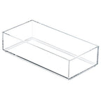 IDesign Decorative Countertop Vanity Tray Organizer for Bathroom, Bedroom, Closet, Entryway, The Clarity Collection – 4” x 8” x 2”, Clear, Small - size: Small