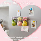 Gifts for Mom, Mini Ceramic Vase Refrigerator Magnets, 3D Cute Fridge Magnets with Artificial Flowers, Message Card and Gift Box, Kitchen& Home Decor, Unique Birthday Gifts for Mom & Women