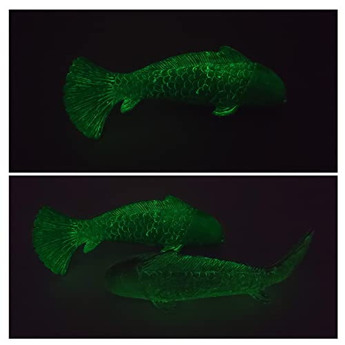 Antique Luminous Outdoor Koi Fish Statues - Resin Koi Fish Yard Art Decor for Garden, Patio, Lawn, Pond