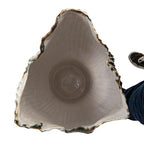 Bloomingville Stoneware Pleated Sculptural Vase with Reactive Glaze, Green and White