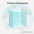 7 Tier Paper Organizer - Mesh Desktop File Holder with Handles for Office School Desk, Black (Blue) - color: Blue
