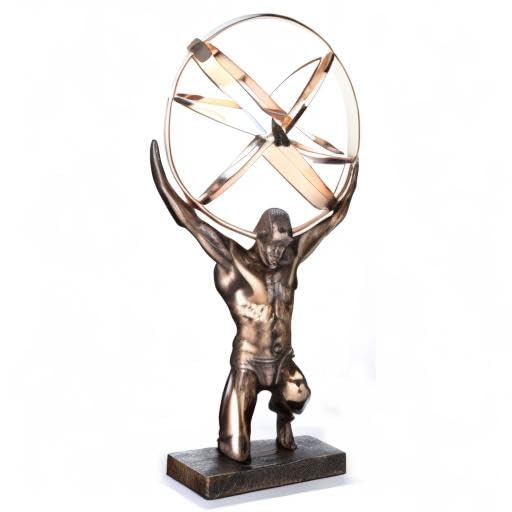 Veronese Design 9 Inch Atlas Carrying Celestial Sphere Statue Cold Cast Resin Antique Bronze Finish