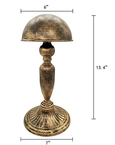 Owlgift Vintage Style Dome Shape Removable Metal Hat Rack, Cap, Wig Storage Holder Display Stand, Bronze (2pcs) - color: Set 2pcs Bronze