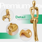 3pcs Gold Decor Thinker Statue, Resin Abstract Man Cutout Art Action Statue Coffee Table Decor for Home Living Room Study Office Bookshelf Ornament