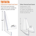 tutata PSA Graded Card Stands, Trading Card Display Stand Mini Easel Holder, Clear Card Stands for BGS, PSA, SGC Baseball Sports Card- 10 Pack