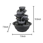 10.6inch Rock Indoor Water Fountain Zen Meditation Tabletop Fountain with LED Light for Home Office Bedroom - color: 10 3/5"_1