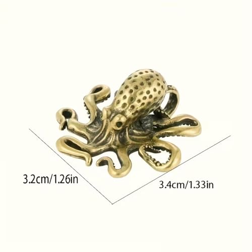 Pure Copper Octopus Ornament - Vintage Tea Pet Collectible, Artisan-Crafted Statue, Indoor & Outdoor Desktop Decoration, Ideal for Placement on Tea Tables, Office Desks and Living Room Surfaces