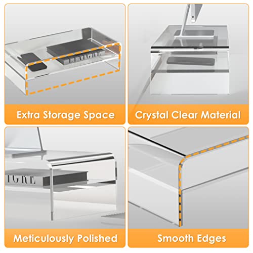 Acrylic Monitor Stand Riser Clear Computer Monitor Stand (Big)