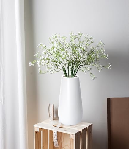 D'vine Dev 12 Inch White Elegant Oval Ceramic Vase for Flowers, Home Décor Vase with Design Box, VS-LD-C-4 - color: White, size: 12 Inch