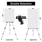Portable Artist Easel Stand - Adjustable Height Painting Easel with Bag - Table Top Art Drawing Easels for Painting Canvas, Wedding Signs & Tabletop Easels for Display - Metal Tripod - 17x66 inches - style: 66 Inch Argent Silver (2 Pack)