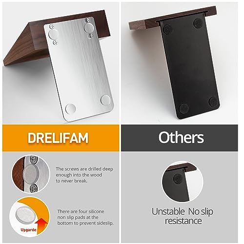 DRELIFAM Walnut Book Ends Heavy Duty Handmade Book Ends for Shelves Decorative Bookends to Hold Heavy Books (Black Walnut Wood Large) - color: Walnut Wood Large