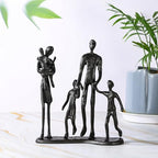 Rustic Family Figurines Family of Five Sculptures Parents and Kids Statues for Bedroom Décor Cast Iron Family Sculpturefor Living Room DecorGifts for Family Modern Home Décor - style: Family of Five Sculptures