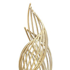 Modern Metal Sculpture, Abstract Art Statue Luxury Gold Iron Table Decor Centerpiece for Living Room Office Home Decoration 28x7x7cm (White Base) - size: White Base, style: White Base