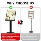 Sign Holder Stand 21x29 inch-Adjustable Floor Standing Sign Holder-Heavy Duty Aluminum Menu Stands with Snap-Open Frame Display for Malls,Schools,Restaurants(Black) - color: Black