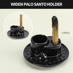 Palo Santo Sticks Holder, Multi-Purpose Handmade Ceramic Incense Burner for Palo Santo Incense Sticks, Sage Holder for Burning, Ash Catcher Tray for Meditation Yoga Room (Black) - color: Black