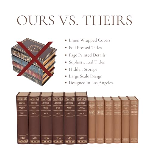 Oversized Set of 12 Faux Vintage Books with Hidden Storage, Library Decor, Fake Old Fashion Books, Old Money Aesthetic, Library Bookshelf Accessories