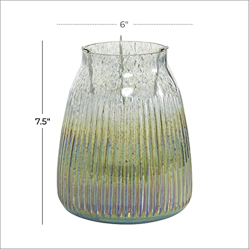 Deco 79 Glass Round Candle Holder, 6" x 6" x 7", Multi Colored - size: 6" x 6" x 7"