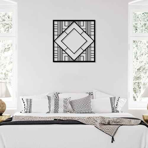 GlintHome Black Metal Wall Art - Minimalist 3D Textured Modern Abstract Sculptures Wall Art for Bathroom Office Living Room Garden Bedroom Home Decor - color: Black-010, size: Small