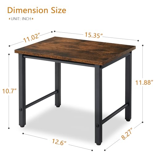 Gewudraw Printer Stand-Desktop Shelf Storage Organizer for Printers,Small End Table, Book Shelf and Wooden Desk Shelf for Home Office - color: Rustic Brown, size: 1 layer