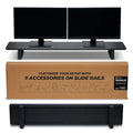 ULTRARM Moodular Wooden Monitor Stand 45.6” (116cm) Large Desk Organizer with Metal Slide Rails for Drawer, Tray, Laptop, Tablet, Phone & Headphones Customizable Riser for Organized Workspace Black