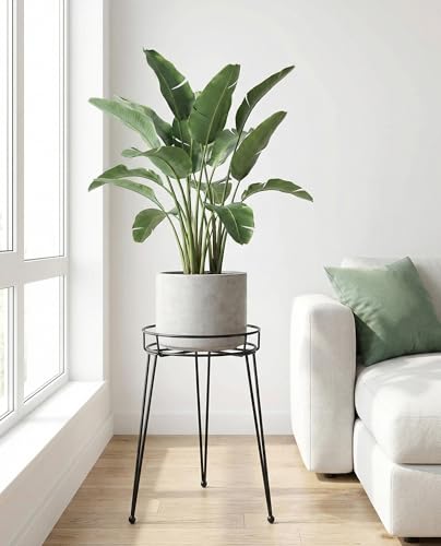 Midcentury Modern Metal Potted Plant Stand 18.7 inches Tall Flower Pot Holder Large Rustproof Iron Garden Container Heavy Duty Rack for Planter,Black (18.7 inches Tall Black) - color: 18.7 inches Tall Black
