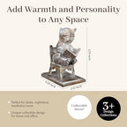Young's Inc. Cat Figurine - Cute Cat Statue - Whimsical Cat Decor for Cat Lovers - Cat Collectibles and Meditation Decor - Cat Reading on The Chair - 4.33'' L X 2.56'' W X 4.72'' H - style: Cat Reading on High Chair