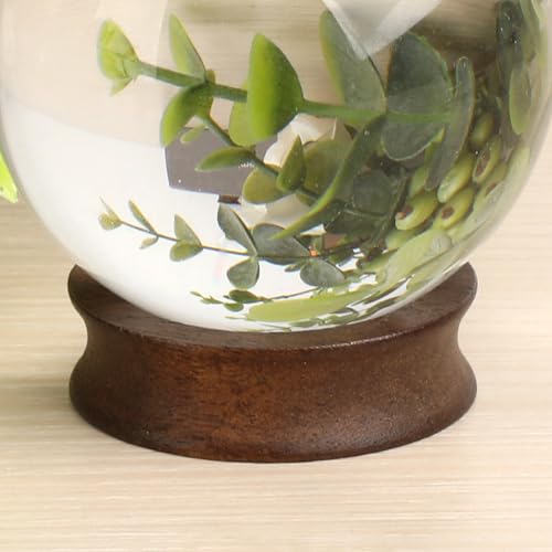JUXYES Wooden Sphere Holder Display Stand, 6 Pack Small Wood Crystal Ball Stand, Simple Round Display Easel Stands for Decorative Eggs, Crystal Balls, Golf Ball, Stones, Gemstones, Collections, 32mm - color: Brown, size: 1.2" - 6 PCS