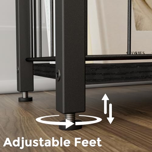 Homleke Narrow Side Table with Magazine Holder, Skinny End Table Perfect for Small Spaces, Space-Saving Design for Living Room, Bedroom, or Office, 7.1" D x 16.9" W x 23.6" H, Black - color: Black - Standard