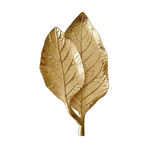 Small Leaf Shaped Trinket Dish, Decorative Gold Jewelry Dish Tray, Ring Hodler Dish Jewelry Organizer - color: 2-Tier Mango Leaf