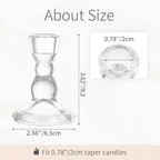 Glass Taper Candle Holders - Cute Candlestick Holders, 20Pcs Clear Candle Stick Candle Holder, Modern Tapered Candlestick Holders for Standard Candles for Wedding Christmas Home Decor - size: 20Pcs